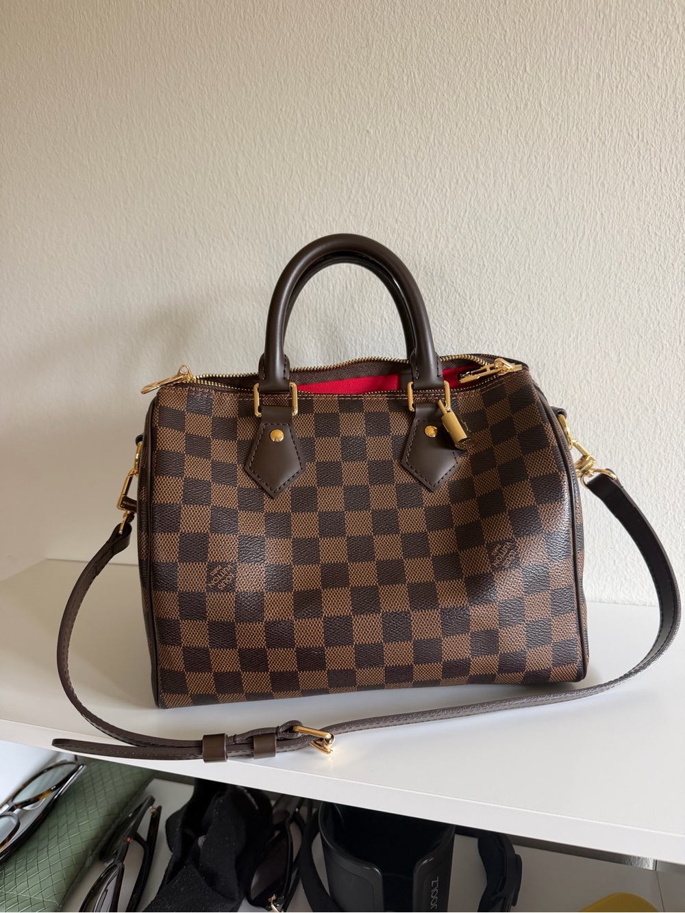 Canvas Satchel Handbag with detachable strap size speedy 25